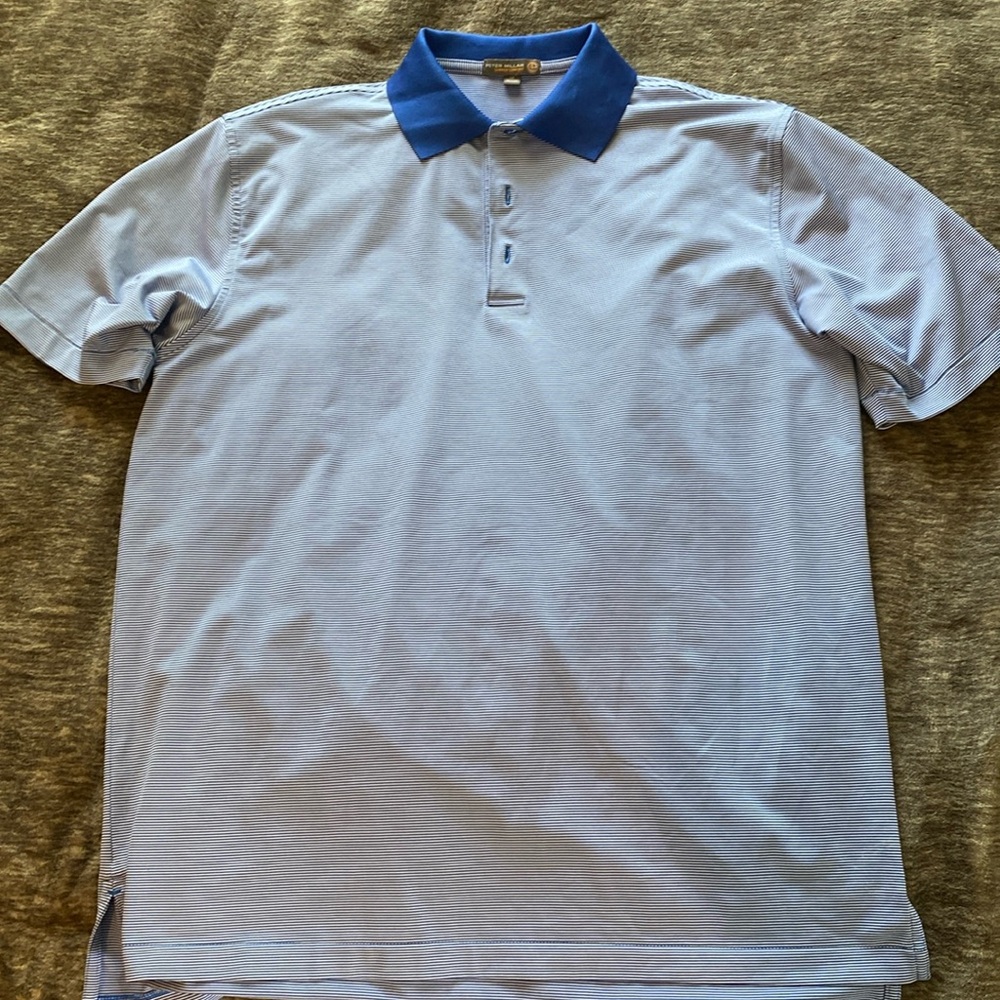 Peter Millar blue stripe men’s polo size medium